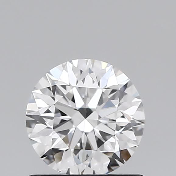 0.66 carat round cut diamond, D color, VVS1 clarity — face-up view