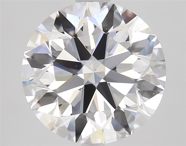 2.44 carat round cut diamond, D color, VS2 clarity — face-up view
