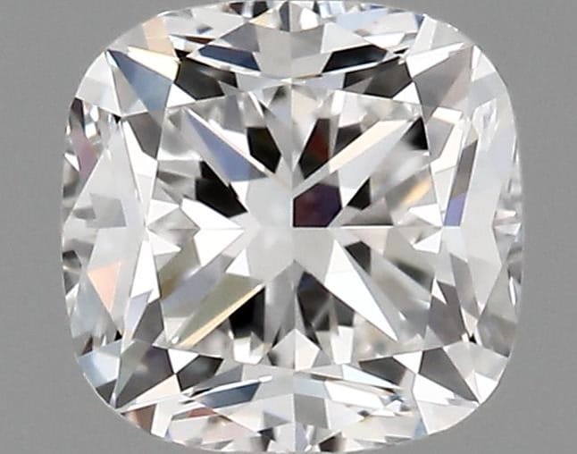 0.91 carat cushion cut diamond, F color, VS1 clarity — face-up view