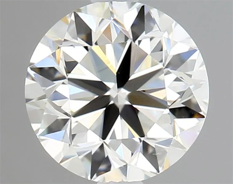 1.01 carat round cut diamond, I color, SI1 clarity, face-up view