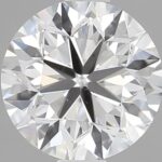 0.90 carat round cut diamond, I color, SI1 clarity — face-up view