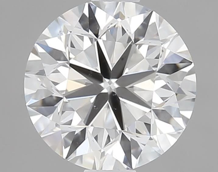 0.90 carat round cut diamond, I color, SI1 clarity — face-up view