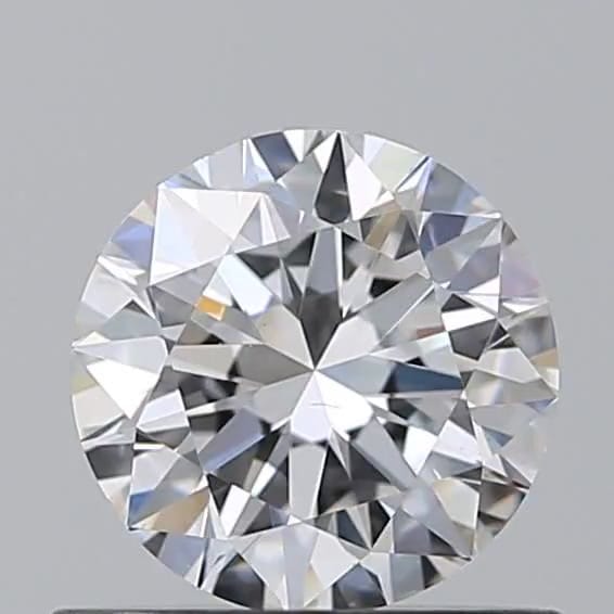 0.70 carat round cut diamond, E color, VS2 clarity — face-up view