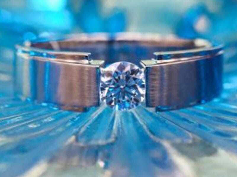 A sparkling diamond ring — moissanite vs a diamond compared