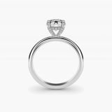 Round Solitaire Engagement Ring with Pavé Basket, profile view