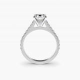 Round Diamond Pavé Engagement Ring, profile view