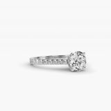 Round Diamond Pavé Engagement Ring, side view