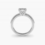 Round Woven Solitaire Diamond Engagement Ring, profile view