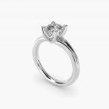 Round Woven Solitaire Diamond Engagement Ring, three-quarter view