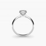 Round Knife-Edge Solitaire Diamond Engagement Ring, profile view
