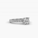 Round Milgrain Lace Pave Vintage Engagement Ring, side view