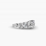 Round Diamond Nest Side-Stone Engagement Ring, side view
