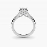 Round Art Deco Fleur-de-Lis Vintage Engagement Ring, profile view