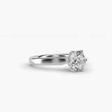 Round Solitaire Engagement Ring with Intricate Basket, side view
