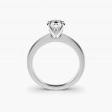 Round Flat-Edge Solitaire Engagement Ring, profile view