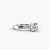 Round Flat-Edge Solitaire Engagement Ring, side view