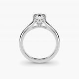 Round Split-Shank Double-Claw Engagement Ring, profile view