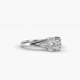 Round Split-Shank Double-Claw Engagement Ring, side view