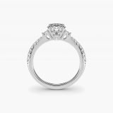 Round Compass-Point Diamond Accent Engagement Ring, profile view