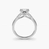 Princess-Cut Side-Stone Pear Accent Diamond Engagement Ring, profile view