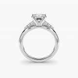 Princess-Cut Delicate Twist Petite Diamond Engagement Ring, profile view