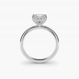 Princess-Cut Pavé Basket Solitaire Engagement Ring, profile view