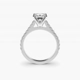 Princess-Cut Diamond Pavé Engagement Ring, profile view