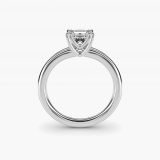 Princess-Cut Woven Solitaire Engagement Ring, profile view