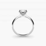 Bague de fiançailles solitaire à arête vive taille princesse, vue de profil