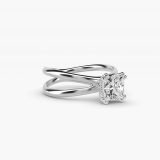 Princess-Cut Criss-Cross Solitaire Engagement Ring, side view