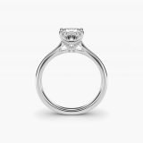 Princess-Cut Intricate Basket Solitaire Engagement Ring, profile view