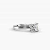 Princess-Cut Intricate Basket Solitaire Engagement Ring, side view
