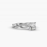 Cushion-Cut Solo Infinity Pave Engagement Ring, side view