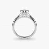 Oval Petite Split-Shank Solitaire Engagement Ring, profile view