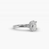 Oval Petite Split-Shank Solitaire Engagement Ring, side view