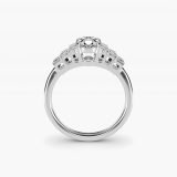 Oval Escalating Baguette Side-Stone Engagement Ring, profile view