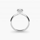 Oval Knife-Edge Solitaire Diamond Engagement Ring, profile view