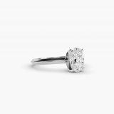 Oval Knife-Edge Solitaire Diamond Engagement Ring, side view