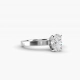 Oval Flat-Edge Solitaire Diamond Engagement Ring, side view