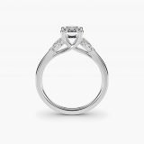 Emerald-Cut Pear Side-Stone Diamond Engagement Ring, profile view