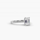 Emerald-Cut Petite Cathedral Pave Engagement Ring, side view