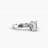 Emerald-Cut Flat-Edge Solitaire Engagement Ring, side view