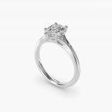 Pear-Shaped Petite Split-Shank Solitaire Ring, three-quarter view