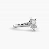 Pear-Shaped Petite Split-Shank Solitaire Ring, side view