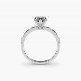 Pear-Shaped Baguette Row Side-Stone Ring, profile view