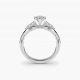Marquise Delicate Twist Petite Diamond Engagement Ring, profile view
