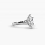 Marquise Petite Split-Shank Solitaire Engagement Ring, side view