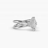 Marquise Criss-Cross Solitaire Engagement Ring, side view