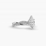 Marquise Solo Infinity Diamond Pavé Engagement Ring, side view