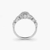 Marquise Diamond Nest Side-Stone Engagement Ring, profile view